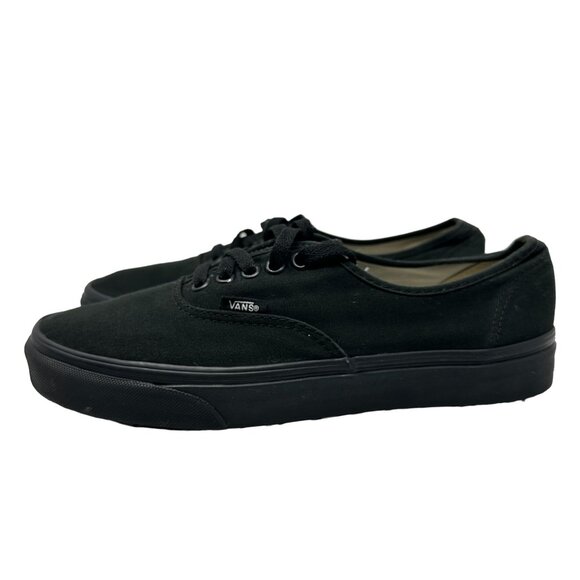 Vans Mens 9 Authentic Low-Top Casual Sneakers Black Canvas Shoes - Picture 9 of 13